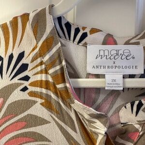 Anthropologie Mare Mare Maxi Dress 2 X in Pink, Taupe, Brown, Black, and Ivory